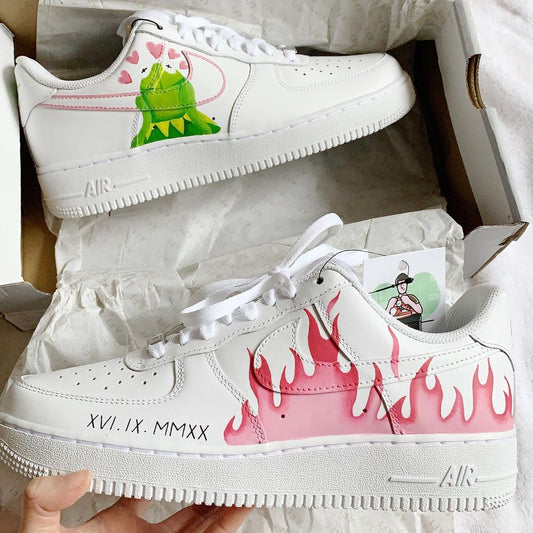 Kermit is a bright green frog - NIKE AIRFORCE 1